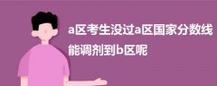 a區(qū)考生沒(méi)過(guò)a區(qū)國(guó)家分?jǐn)?shù)線能調(diào)劑到b區(qū)呢