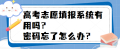 高考志愿填報系統(tǒng)有用嗎？密碼忘了怎么辦？